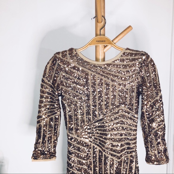 F21 ROSE GOLD SEQUIN DRESS - Picture 2 of 5